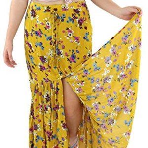 Band of Gypsies Marseille Boho Button Down Floral Maxi Skirt M
